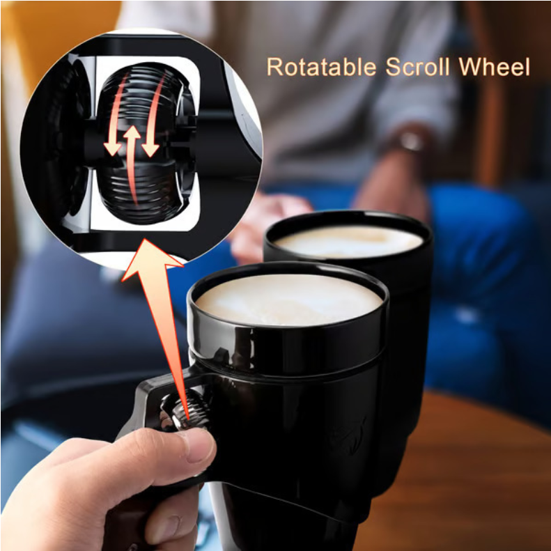 Rotatable Scroll Espresso Mug | Unique Ceramic Coffee Cup with Fun Features